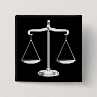 Scales of Justice | Classy 2 Inch Square Button