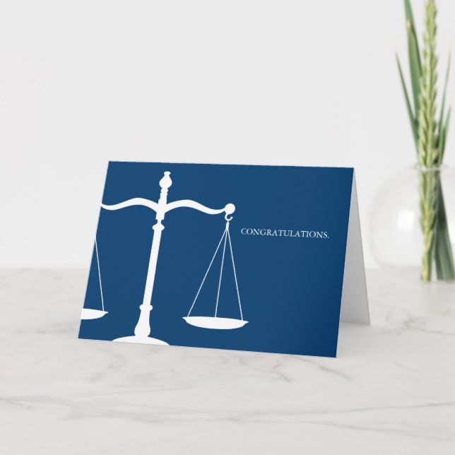 Scales of Justice Custom Congratulations Card (Front)