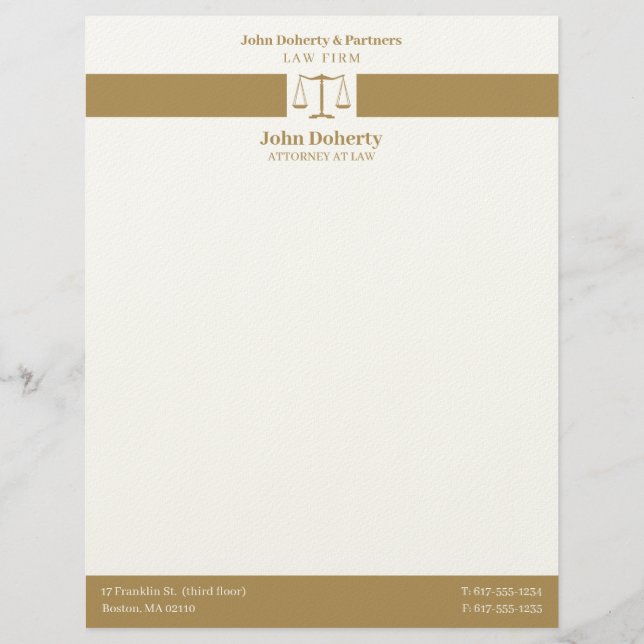 Scales of Justice | Elegant Professional Letterhead (Front)