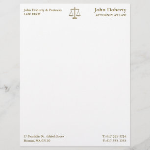 Scales of Justice   Elegant Professional Letterhead