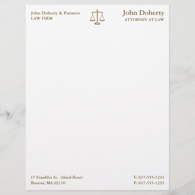Scales of Justice | Elegant Professional Letterhead (Front)