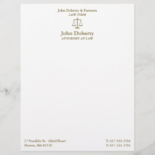 Scales of Justice   Elegant Professional Letterhead