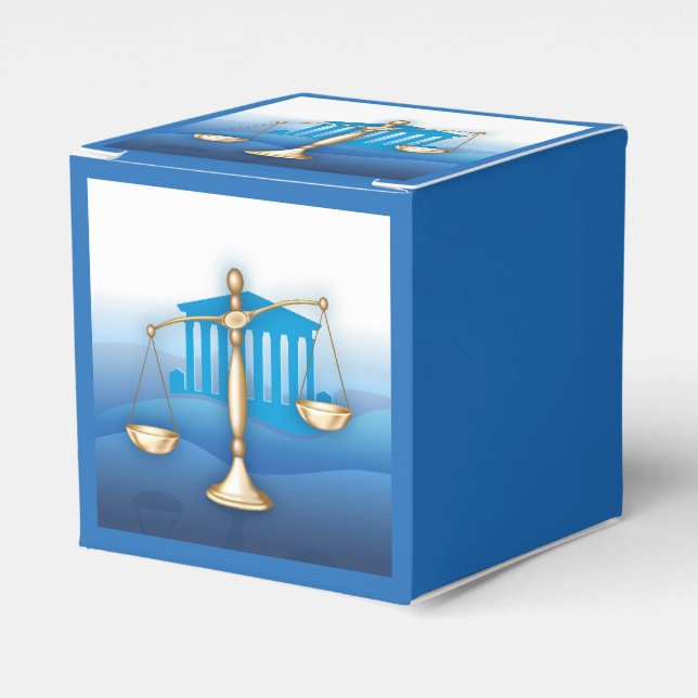 Scales of Justice Favor Box (Front Side)