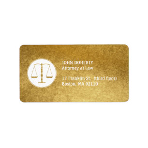 Scales of Justice Gold Law Label
