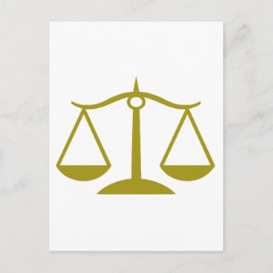 Scales of Justice - Gold Postcard