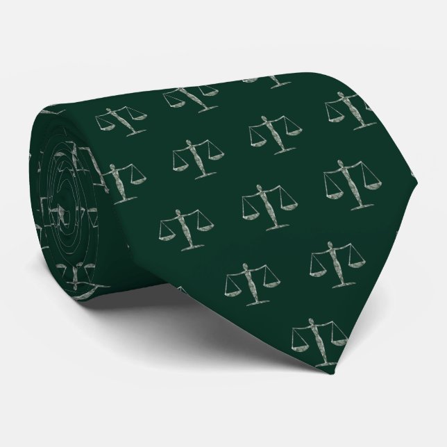 Scales Of Justice in Green Tie (Rolled)