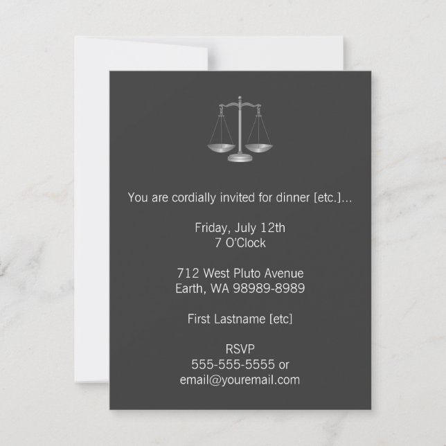 Scales of Justice Invitation (Front)
