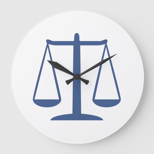 Scales of Justice Large Clock (Front)