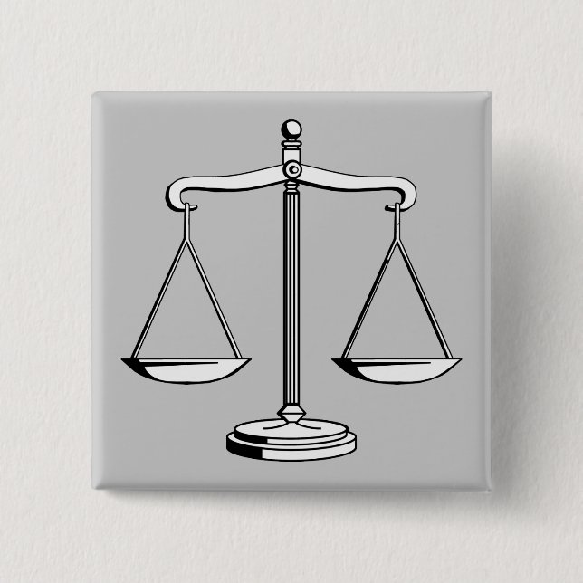 Scales of Justice - law button (Front)