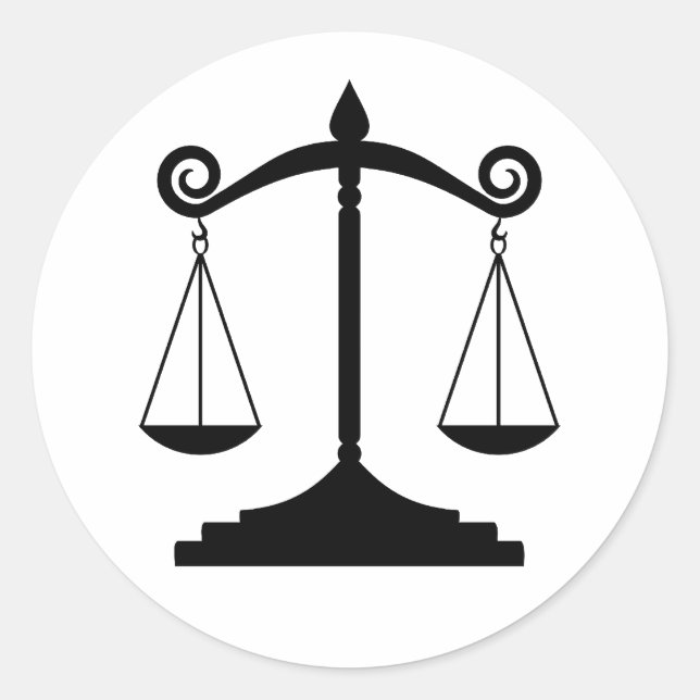 Scales of Justice (Law) Classic Round Sticker (Front)