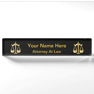 Scales of Justice Law DIY Text Nameplate