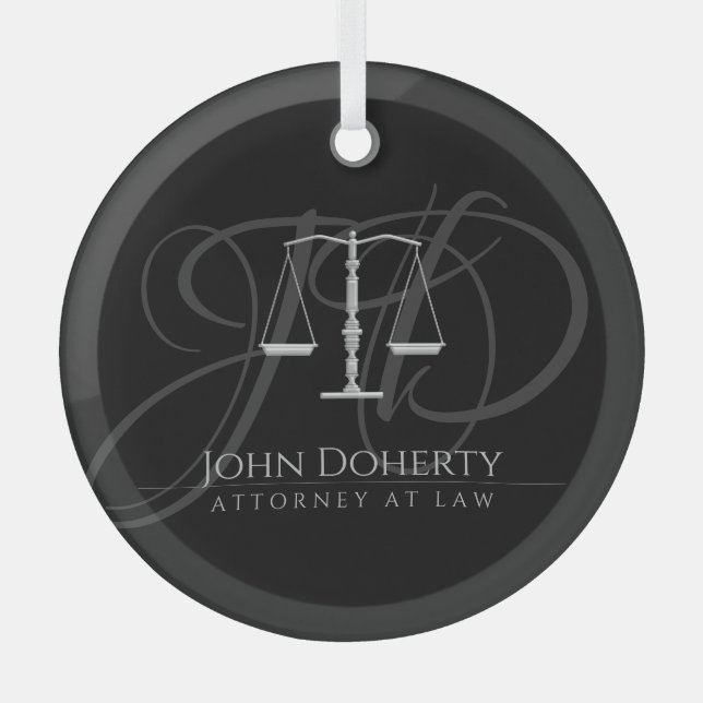 Scales of Justice | Law Glass Ornament (Front)