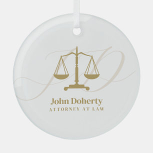 Scales of Justice   Law Glass Ornament