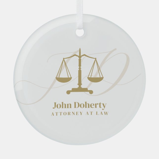 Scales of Justice | Law Glass Ornament (Front)