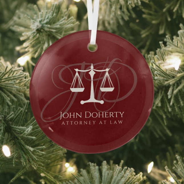 Scales of Justice | Law Glass Ornament (Insitu)