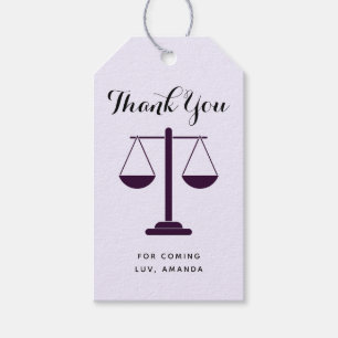 Scales of Justice Law Graduate Party Thank You Gift Tags