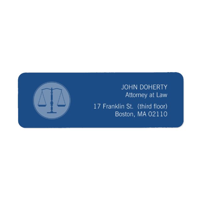 Scales of Justice Law Label (Front)