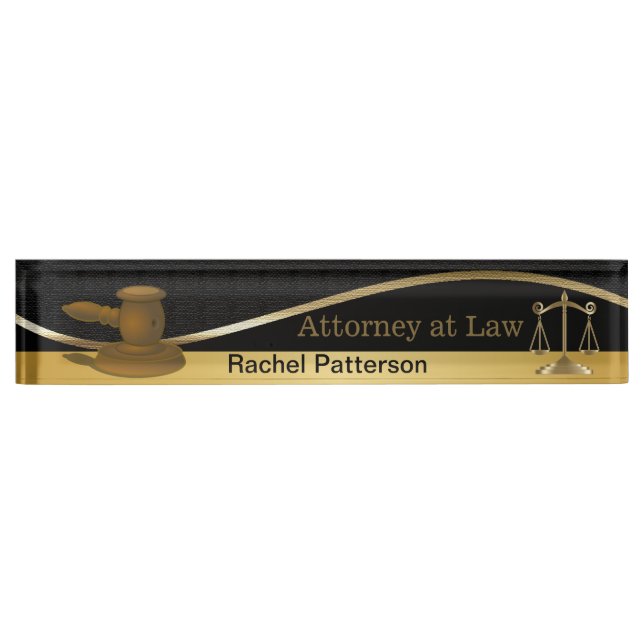 Scales of Justice | Law | Lawyer Nameplate (Front)