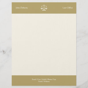 Scales of Justice LAW OFFICE Golden Letterhead