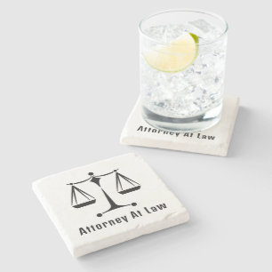 Scales of Justice Law School Gifts Stone Coaster