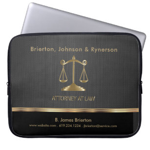Scales of Justice - Lawyer Design - Black Laptop Sleeve