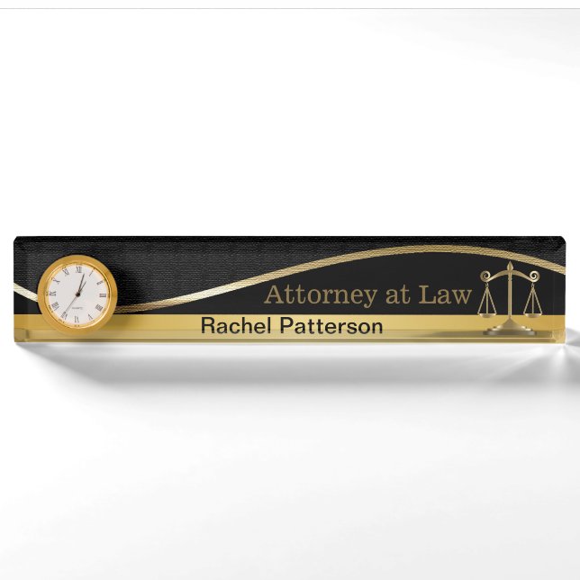 Scales of Justice | Lawyer | Legal Office Nameplate (Front)
