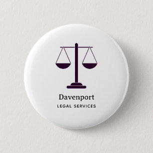 Scales of Justice Legal Services Symbol 2 Inch Round Button