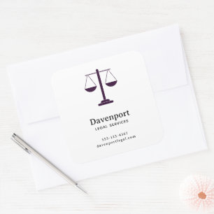 Scales of Justice Legal Services Symbol Business Square Sticker
