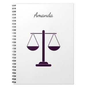 Scales of Justice Legal Services Symbol Notebook