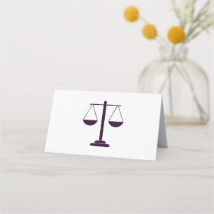 Scales of Justice Legal Services Symbol Place Card