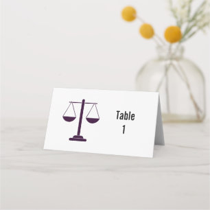 Scales of Justice Legal Services Symbol Place Card