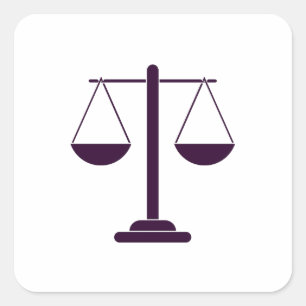 Scales of Justice Legal Services Symbol Square Sticker