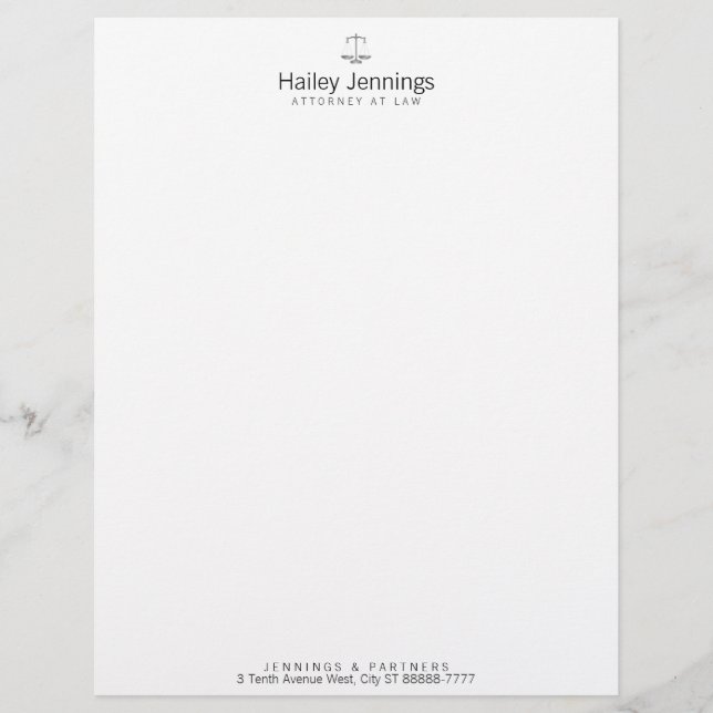 Scales of Justice Letterhead (Front)