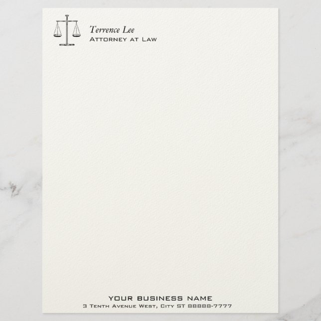 Scales of Justice Letterhead (Front)