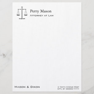 Scales of Justice Letterhead