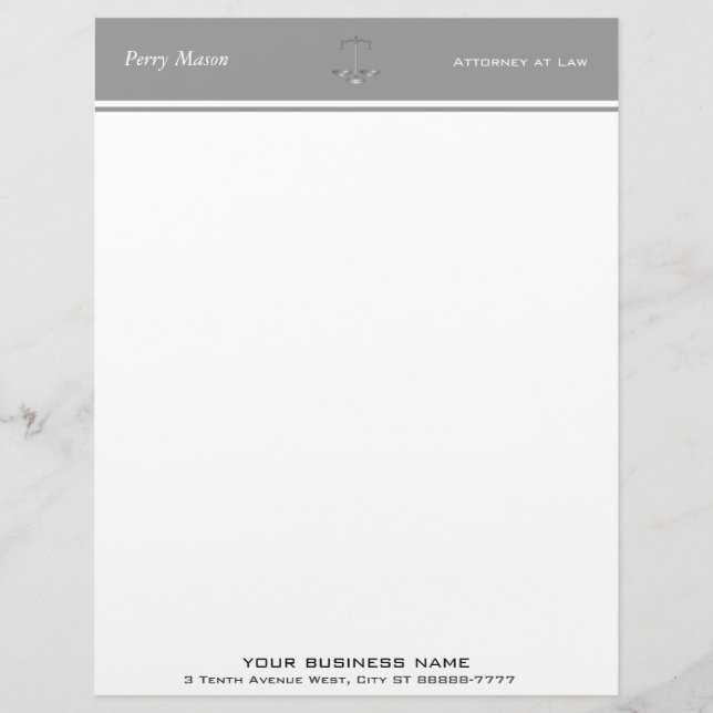 Scales of Justice Letterhead (Front)