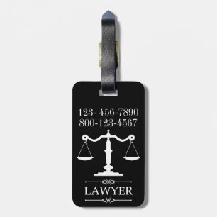 Scales of Justice Luggage Tag with Text on Reverse