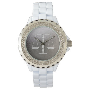 Scales of Justice   metallic background Watch