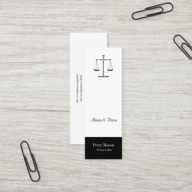 Scales of Justice Mini Business Card (Front/Back In Situ)