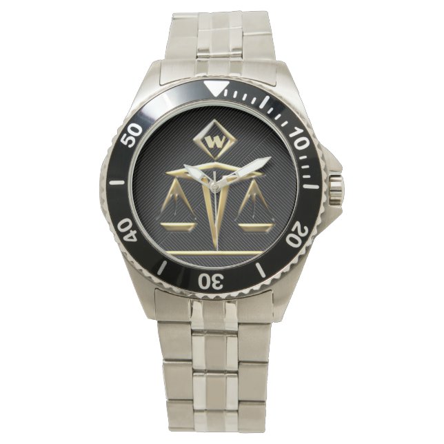 Scales of Justice - Monogrammed (v2) Watch (Front)