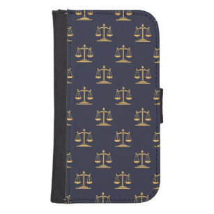 Scales of Justice on a Navy background Samsung S4 Wallet Case