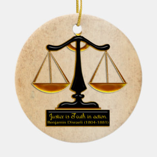 Scales of Justice on Parchment (Personalized) Ceramic Ornament