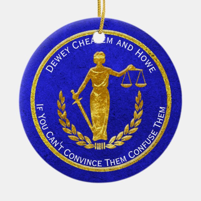 Scales of Justice Personalize Ceramic Ornament (Front)