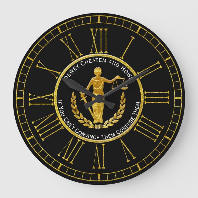 Scales of Justice Personalize Large Clock (Front)