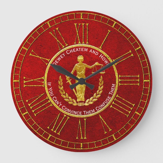 Scales of Justice Personalize Large Clock (Front)