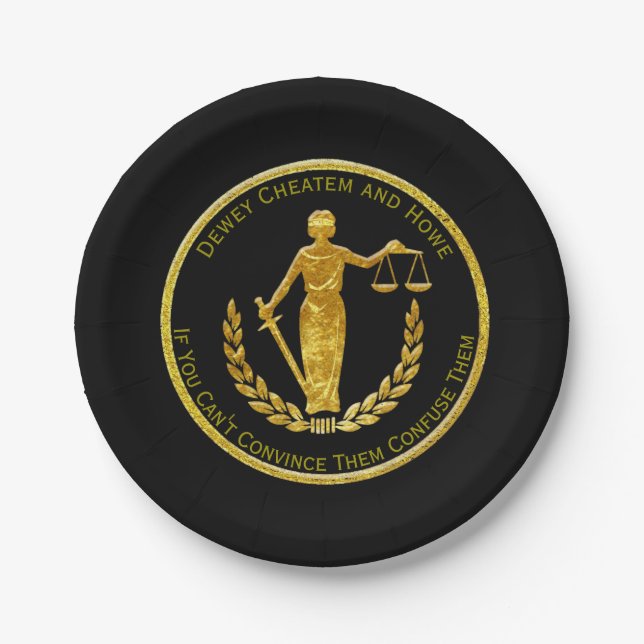 Scales of Justice Personalize Paper Plate (Front)