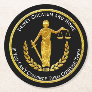 Scales of Justice Personalize Round Paper Coaster