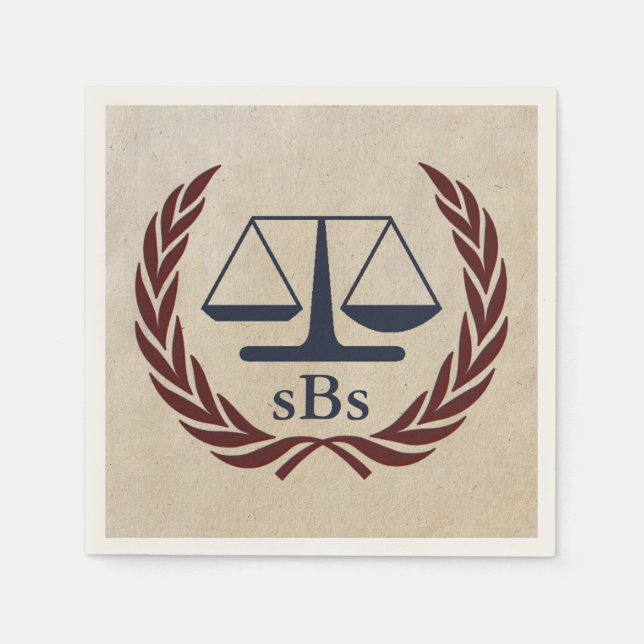 Scales of Justice Personalized Lawyer Gifts Napkin (Front)