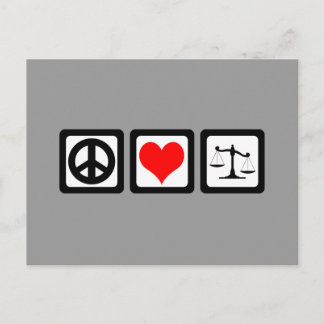 Scales of justice postcard
