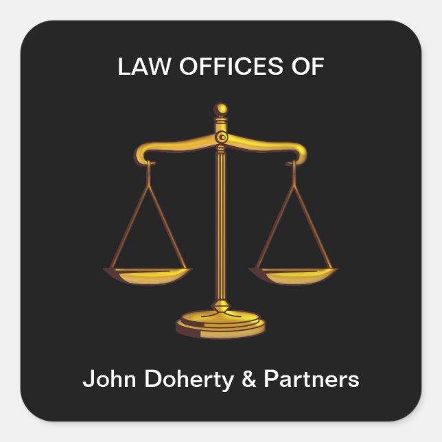 Scales of Justice Square Sticker (Front)
